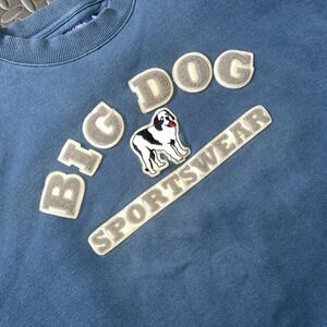 VTG Big Dogs Sportswear 90s, Y2K, Logo, Retro Crew Neck Blue Sweatshirt Sz Large